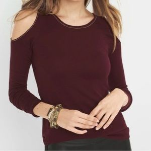WHBM Cold Shoulder Bell Sleeve Sweater